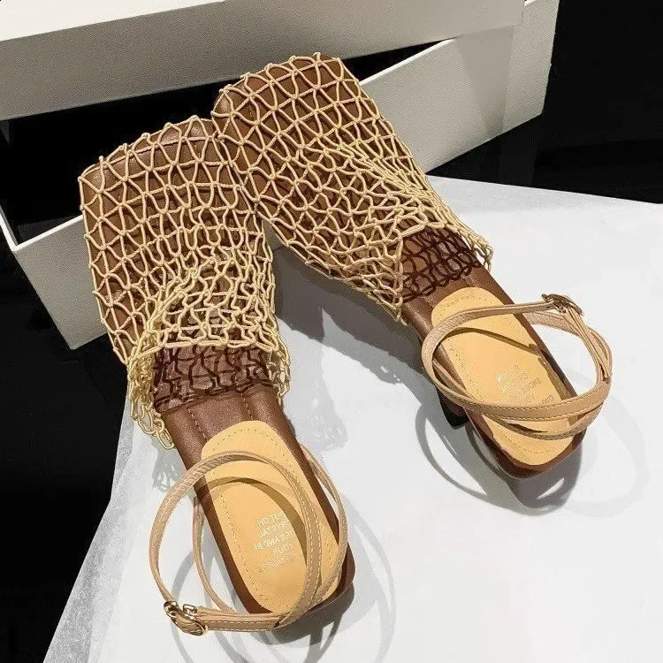 and stylish niche square-toed breathable mesh wedge high-heeled sandals with open back and hollow woven fishnet n 260414
and stylish niche square-toed breathable mesh wedge high-heeled sandals with open back and hollow woven fishnet n 260414