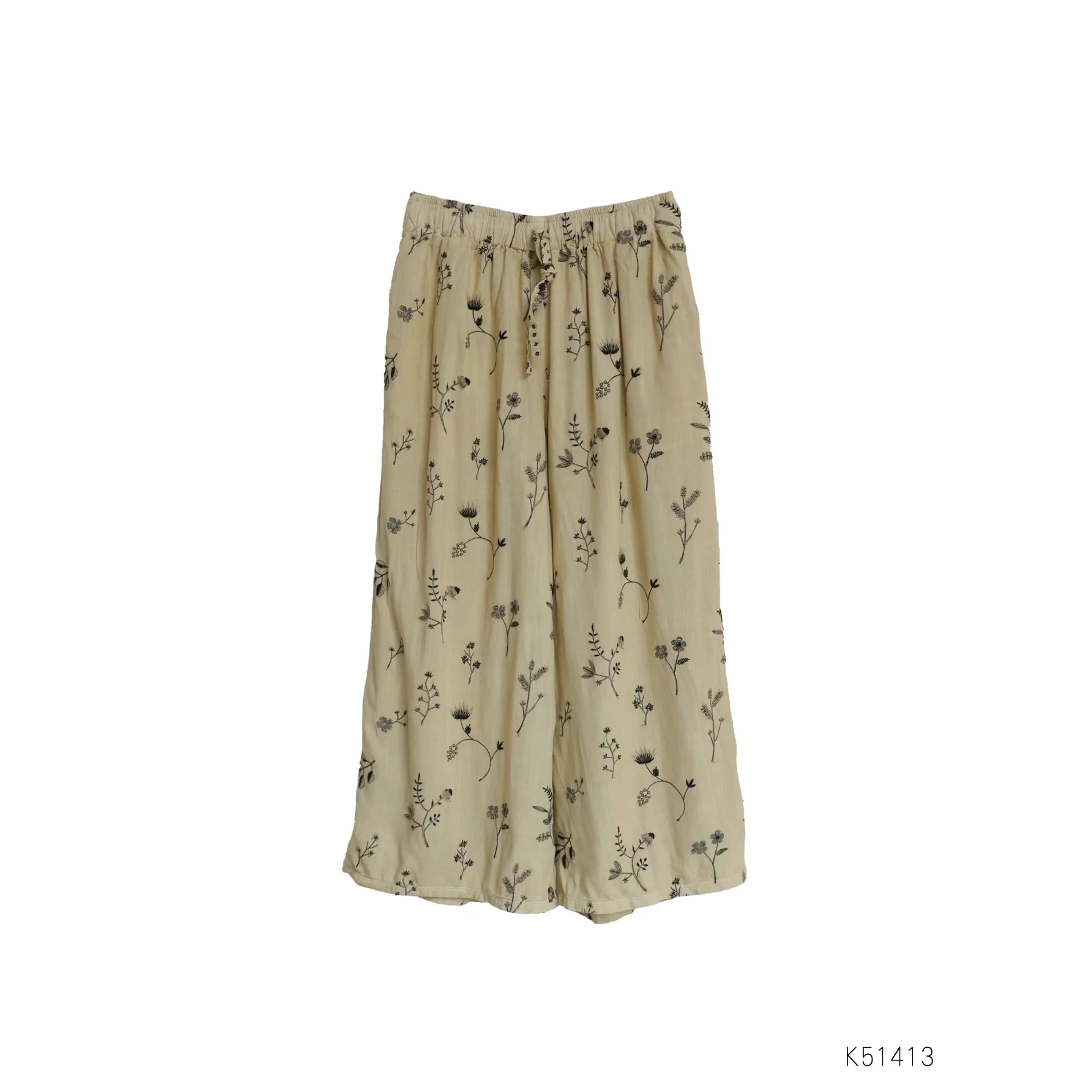 PengPengHome K543 Country Sle Wide Leg Pants Flax Glue Embroidery Casual Trousers for Women Comfortable Loose Fit
PengPengHome K543 Country Sle Wide Leg Pants Flax Glue Embroidery Casual Trousers for Women Comfortable Loose Fit