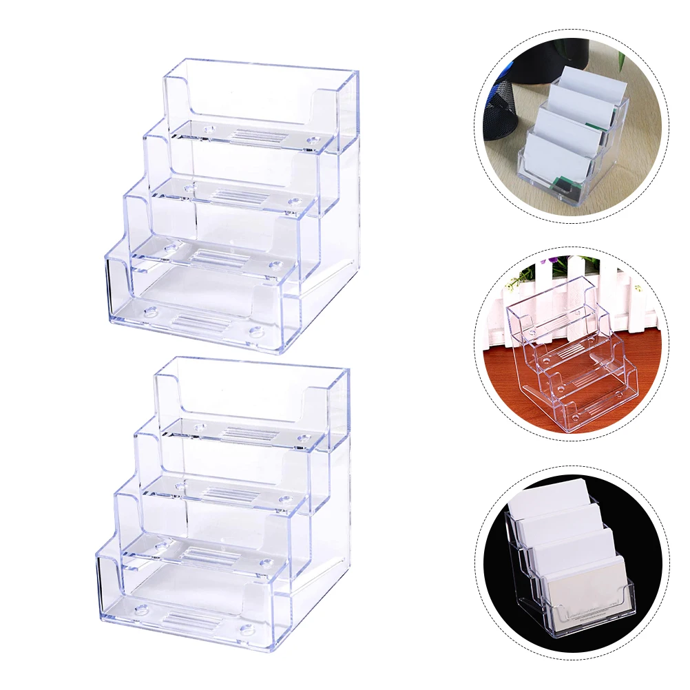 2 Pcs Four Grid Card Holder Cards Display Storage Case Elegant Name Organizer Business Clear 
2 Pcs Four Grid Card Holder Cards Display Storage Case Elegant Name Organizer Business Clear