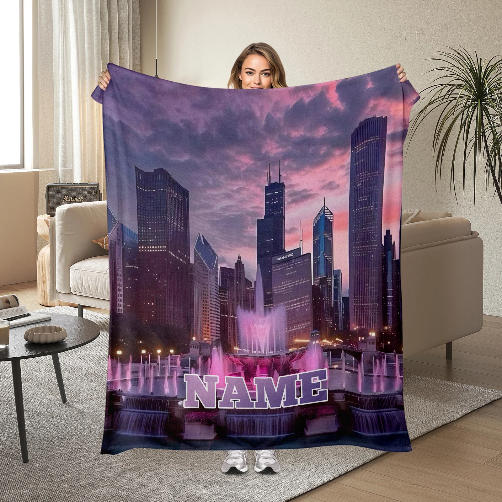 Decorate Your Home With This Chicago Cityscape Flannel Blanket Featuring A Personalized Keyword For Family And Friends
Decorate Your Home With This Chicago Cityscape Flannel Blanket Featuring A Personalized Keyword For Family And Friends