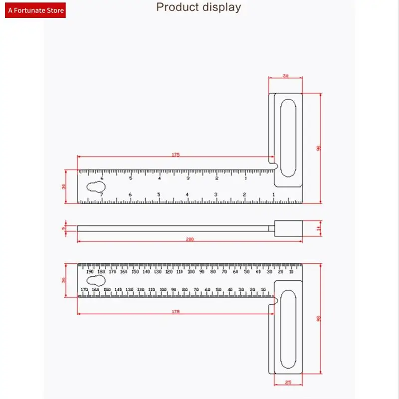 1 Pcs 200MM Right Angle Ruler Aluminum Right Angle Ruler Woodworking Height Ruler
1 Pcs 200MM Right Angle Ruler Aluminum Right Angle Ruler Woodworking Height Ruler