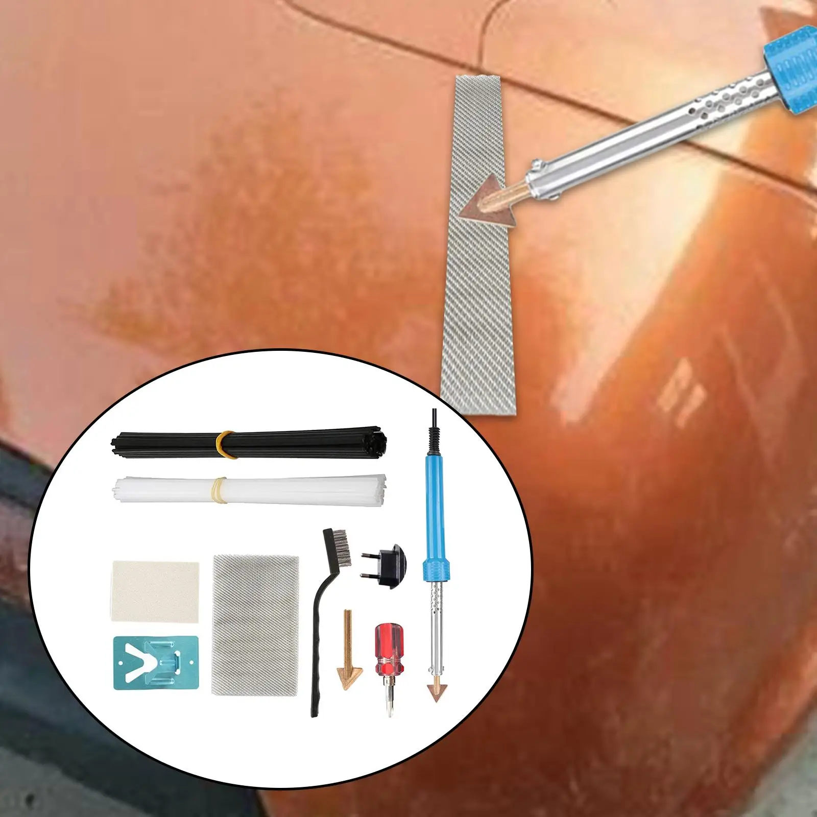 Сварка пластика 80 Вт 1 металлическая сетка 2 наждачная бумага портативный 1 проволочная щетка сварочные инструменты для бампера автомобиля DIY каноэ ремесла приборная панель
Сварка пластика 80 Вт 1 металлическая сетка 2 наждачная бумага портативный 1 проволочная щетка сварочные инструменты для бампера автомобиля DIY каноэ ремесла приборная панель