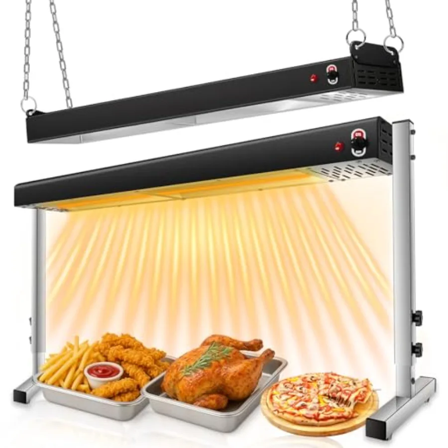 36-Inch Food Warmer Lamp for Restaurant Kitchen Parties, Stainless Steel, Black, 1300W Dual-Use Standing Hanging Heat Lamp
36-Inch Food Warmer Lamp for Restaurant Kitchen Parties, Stainless Steel, Black, 1300W Dual-Use Standing Hanging Heat Lamp