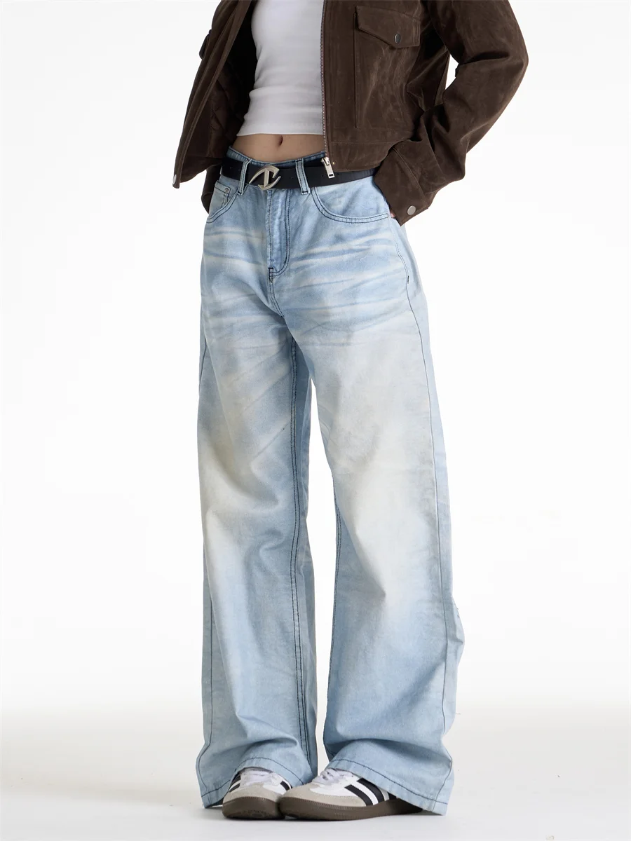 American Style Women's Straight Leg Jeans Washed out Floor-Length Loose Fit Versatile Slimming Wide Leg Pants
American Style Women's Straight Leg Jeans Washed out Floor-Length Loose Fit Versatile Slimming Wide Leg Pants
