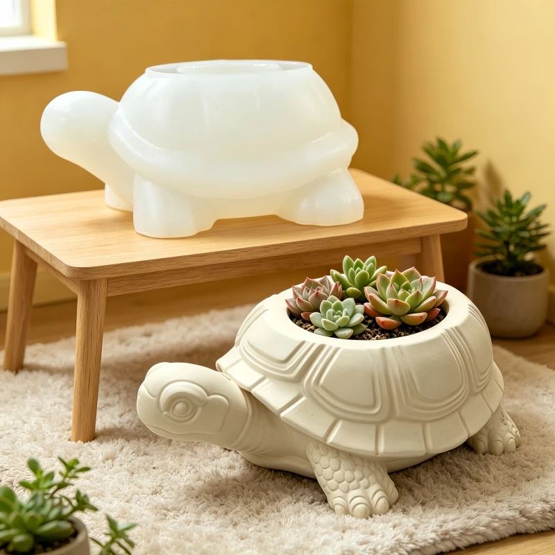 Turtle shaped succulent plant flowerpot resin silicone mold cute turtle shaped storage box concrete gypsum mold
Turtle shaped succulent plant flowerpot resin silicone mold cute turtle shaped storage box concrete gypsum mold