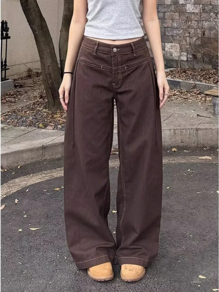 2025 г., американские ретро Y2K, модные коричневые мешковатые женские джинсы, брюки для женской одежды, корейские повседневные прямые хлопковые длинные брюки
2025 г., американские ретро Y2K, модные коричневые мешковатые женские джинсы, брюки для женской одежды, корейские повседневные прямые хлопковые длинные брюки