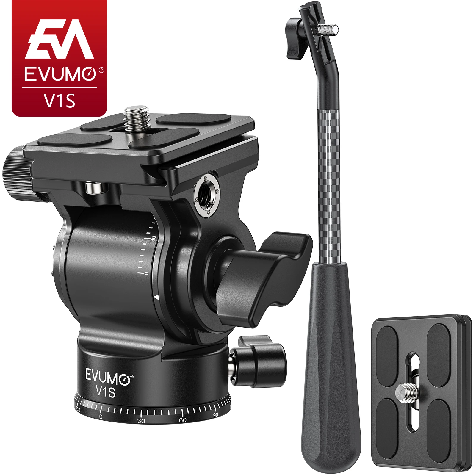 EVUMO V1S Mini Video Head Carbon Fiber Handle Hydraulic Tripod Head Arca Swiss Quick Release Plate for DSLR Camera 3kg Max Load
EVUMO V1S Mini Video Head Carbon Fiber Handle Hydraulic Tripod Head Arca Swiss Quick Release Plate for DSLR Camera 3kg Max Load