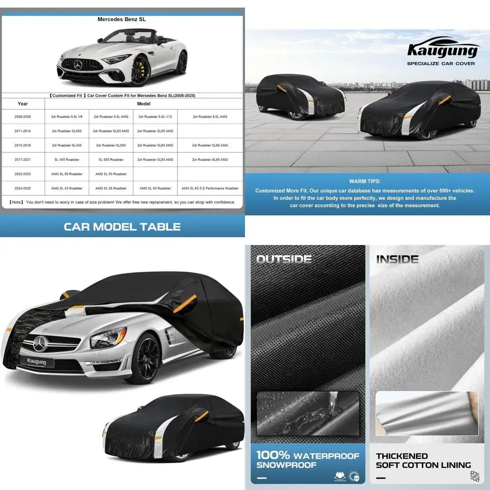 Universal 10-Layer Car Cover, Custom Fit, Waterproof, Ventilated, with Towel & Repair Patches, Outdoor Protection from Rain, Sno
Universal 10-Layer Car Cover, Custom Fit, Waterproof, Ventilated, with Towel & Repair Patches, Outdoor Protection from Rain, Sno