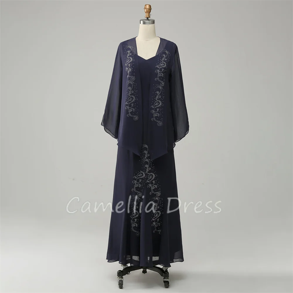 Navy Two Piece Sparkly V-Neck Mother Of The Bride Dress Beaded Chiffon A Line Formal Dresses Vestidos Mae Da Noiva Casamentos
Navy Two Piece Sparkly V-Neck Mother Of The Bride Dress Beaded Chiffon A Line Formal Dresses Vestidos Mae Da Noiva Casamentos