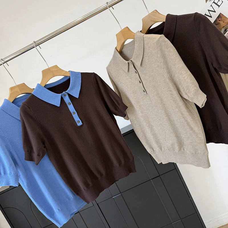Скандинавский маленький C! Женская трикотажная футболка Wood Giant 690 Spring Summer New Color Block с воротником, стандартного кроя, с коротким рукавом
Скандинавский маленький C! Женская трикотажная футболка Wood Giant 690 Spring Summer New Color Block с воротником, стандартного кроя, с коротким рукавом