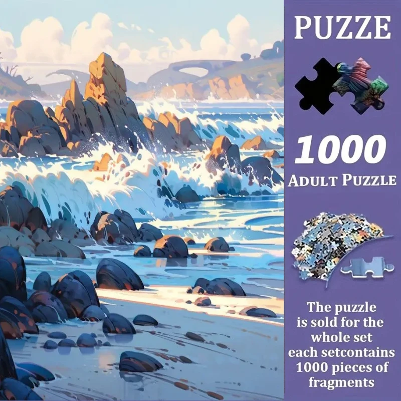 1000pcs Jigsaw Puzzle, Seaside scenery with waves Puzzle, Perfect for DIY Creative Fun with Family,Gift ,teasing Toy
1000pcs Jigsaw Puzzle, Seaside scenery with waves Puzzle, Perfect for DIY Creative Fun with Family,Gift ,teasing Toy