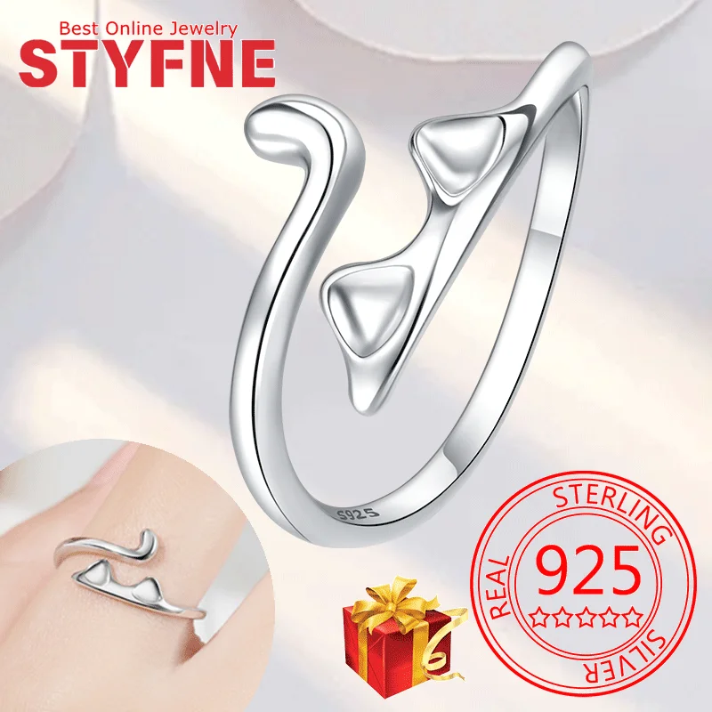 Real 925 Sterling Silver Fun Cat Ears CZ Finger Rings Adjustable Ring For Women Wedding Jewelry Gifts with GIFT BOX
Real 925 Sterling Silver Fun Cat Ears CZ Finger Rings Adjustable Ring For Women Wedding Jewelry Gifts with GIFT BOX