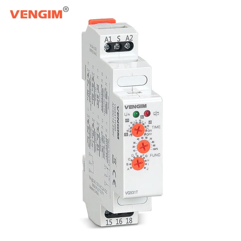 VENGIM 16A Multifunction Timer Relay 12V 24V 220V 230Volt AC DC with 10 Functions Din Rail Off Delay Time Relay
VENGIM 16A Multifunction Timer Relay 12V 24V 220V 230Volt AC DC with 10 Functions Din Rail Off Delay Time Relay