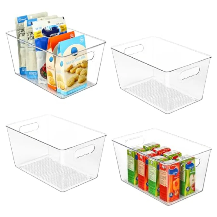 Clear Plastic Pantry Organizer Bins 4 PCS Food Storage Bins with Handle for Refrigerator Fridge Cabinet Kitchen Countertops Cup
Clear Plastic Pantry Organizer Bins 4 PCS Food Storage Bins with Handle for Refrigerator Fridge Cabinet Kitchen Countertops Cup