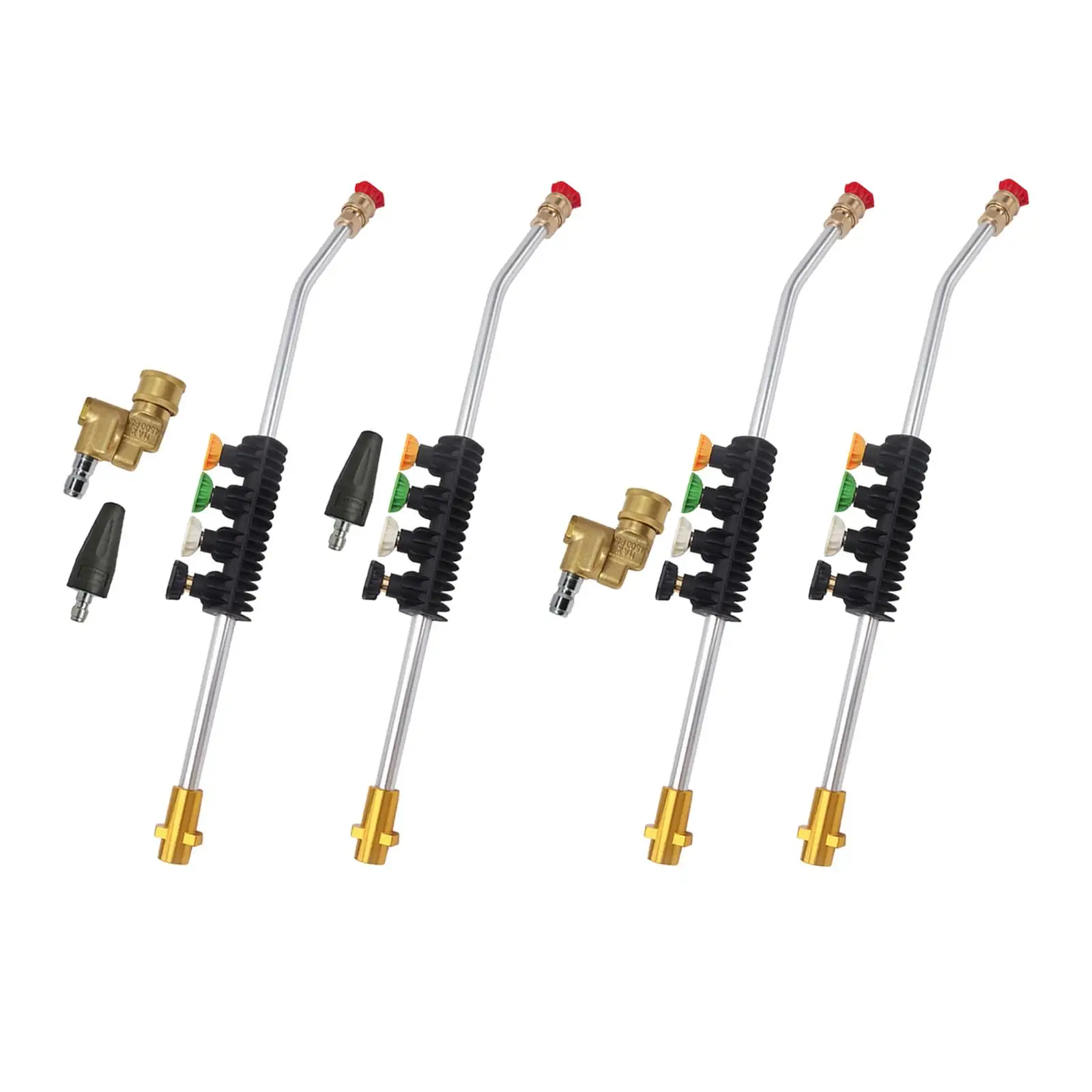 High Pressure Washer Jet Wand with 5 Spray Nozzle Tips Fittings Accessories for K Series Patio Window Gutter Sidewalk
High Pressure Washer Jet Wand with 5 Spray Nozzle Tips Fittings Accessories for K Series Patio Window Gutter Sidewalk