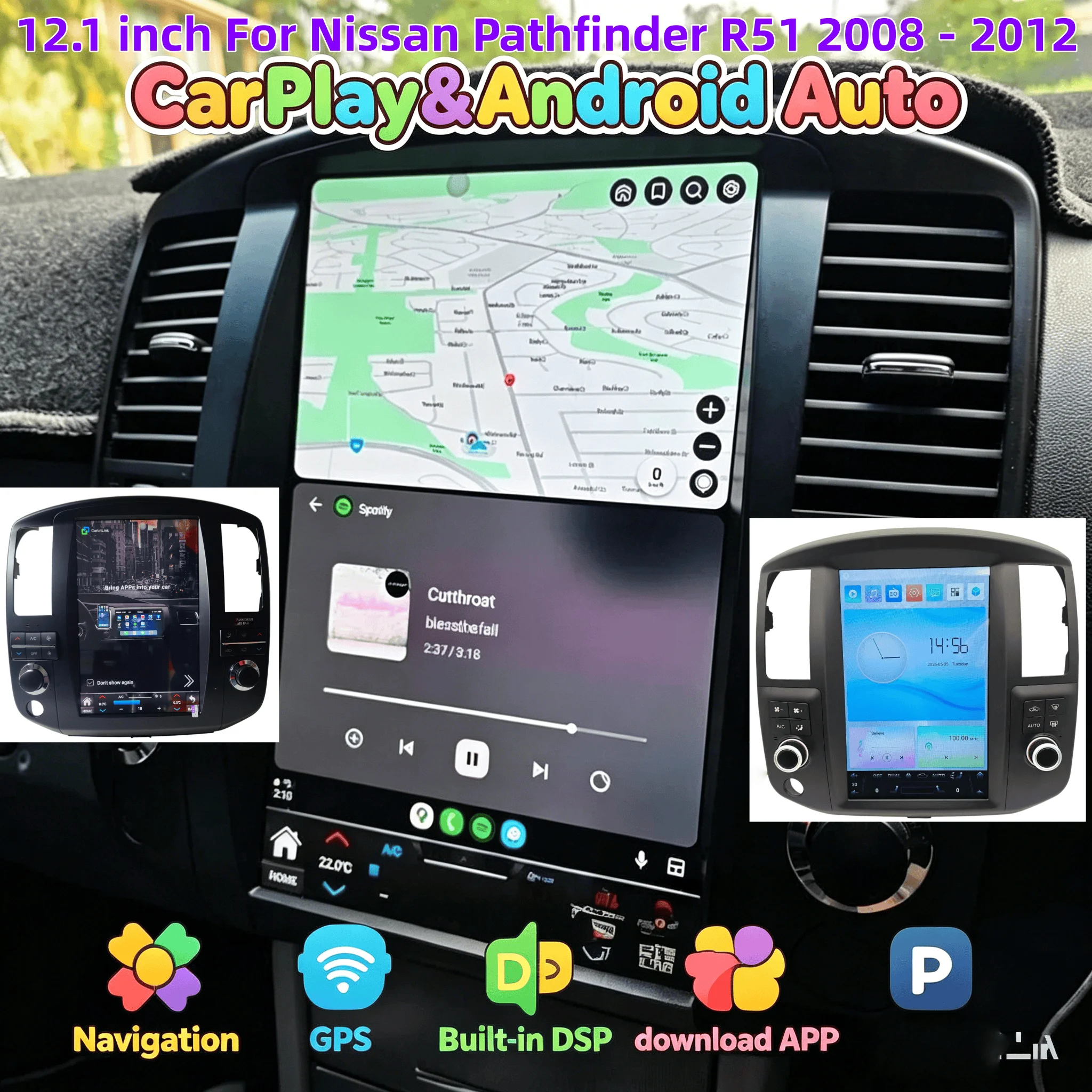 12.1" For Nissan Pathfinder R51 2008 - 2012 Android Multimedia Wireless CarPlay Player GPS Navigation Stereo Bluetooth Head unit
12.1" For Nissan Pathfinder R51 2008 - 2012 Android Multimedia Wireless CarPlay Player GPS Navigation Stereo Bluetooth Head unit