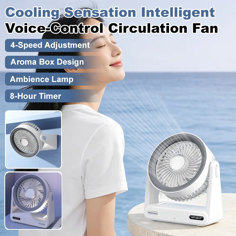 Smart Voice Control Desk Fan with Timer Wall Mountable Mini Circulation Fan for Home and Office Use
Smart Voice Control Desk Fan with Timer Wall Mountable Mini Circulation Fan for Home and Office Use