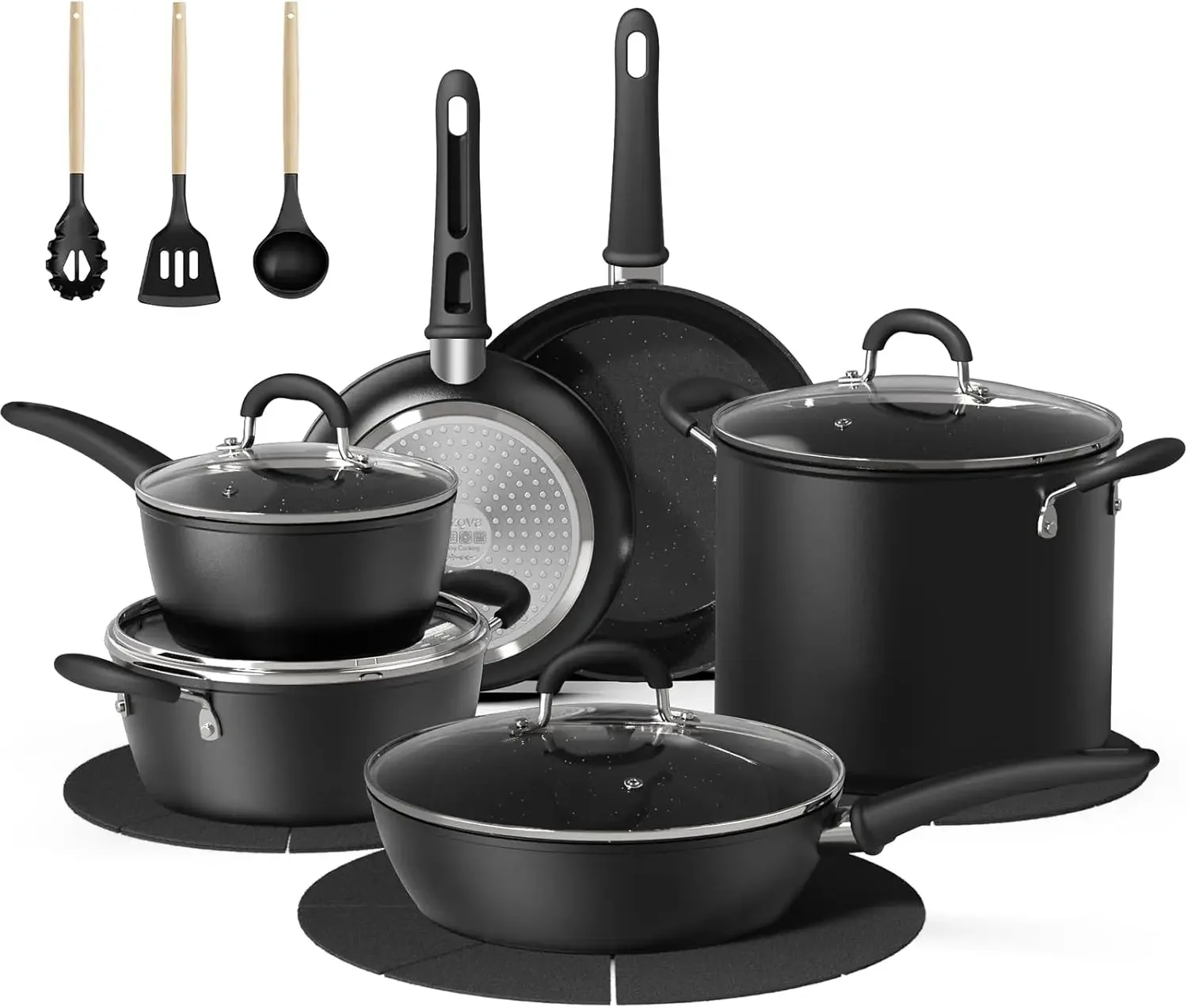 18 Pcs Pots and Pans Set Non Stick with 12-Quart Stock Pot, Nonstick Kitchen Cookware Sets with Utensils, Large Capacity Ceramic
18 Pcs Pots and Pans Set Non Stick with 12-Quart Stock Pot, Nonstick Kitchen Cookware Sets with Utensils, Large Capacity Ceramic
