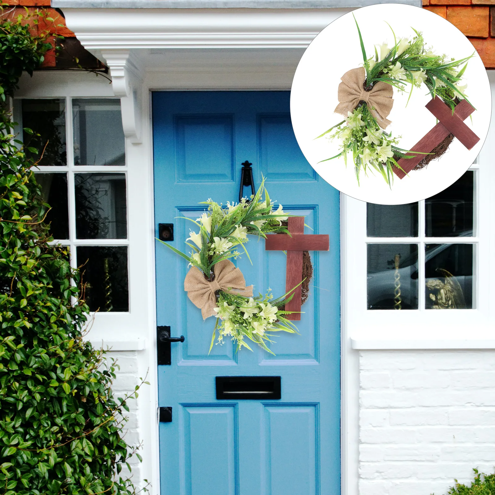 Easter Wreath With Cross Artificial Flower Bouquet Front Door Hanging Decor Rattan Wreath For Home Decoration Party Supplies
Easter Wreath With Cross Artificial Flower Bouquet Front Door Hanging Decor Rattan Wreath For Home Decoration Party Supplies