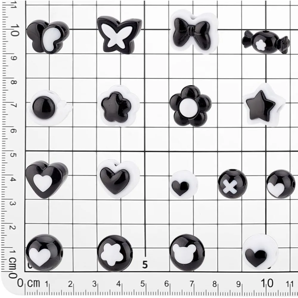 170Pcs 17 Styles Acrylic Beads Mixed Shapes Black 9.5~17.5x11.5~20.5x8.5~15.5mm Hole: 2~3.5mm 10pcs/style
170Pcs 17 Styles Acrylic Beads Mixed Shapes Black 9.5~17.5x11.5~20.5x8.5~15.5mm Hole: 2~3.5mm 10pcs/style