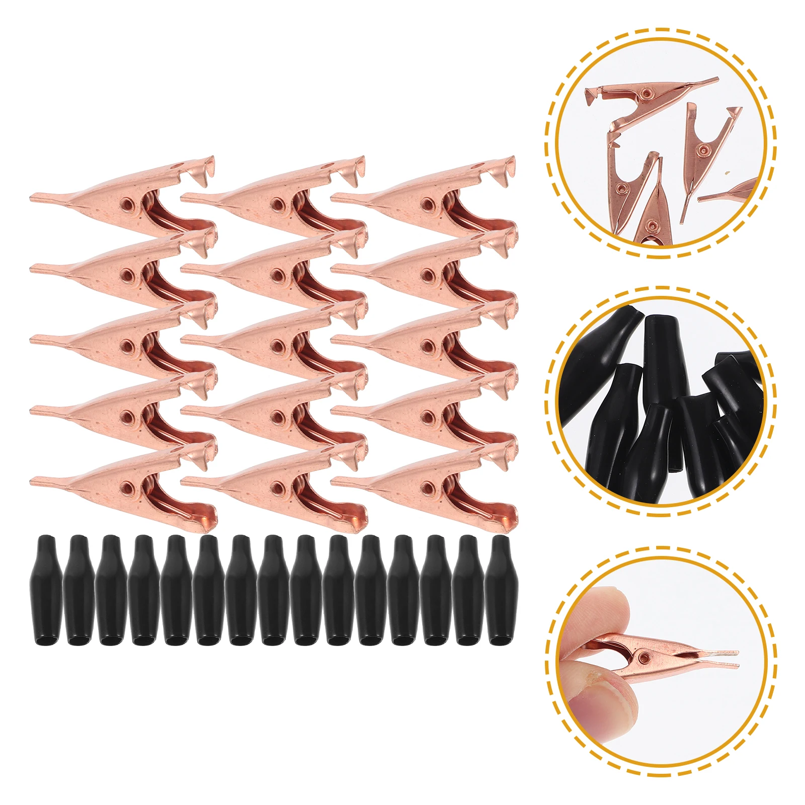 15pcs Pure Copper Alligator Clips Smooth Metal Clamps Durable Steel Electrical Testing Home Automotive Use Solid Mini Spring
15pcs Pure Copper Alligator Clips Smooth Metal Clamps Durable Steel Electrical Testing Home Automotive Use Solid Mini Spring