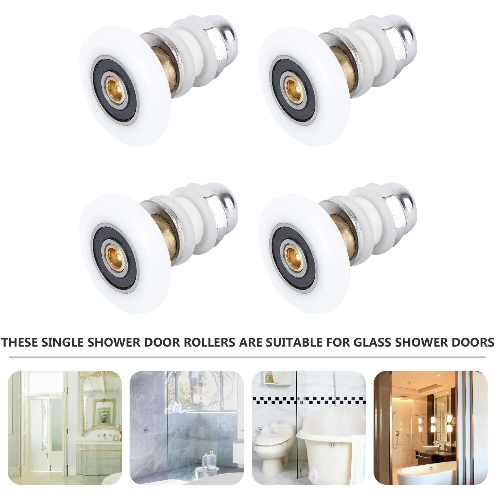 4Pcs Shower Door Rollers Copper High Load-Bearing Ultra-Quiet Spring Loaded for Glass Shower Doors Bathroom DIY Replacement
4Pcs Shower Door Rollers Copper High Load-Bearing Ultra-Quiet Spring Loaded for Glass Shower Doors Bathroom DIY Replacement