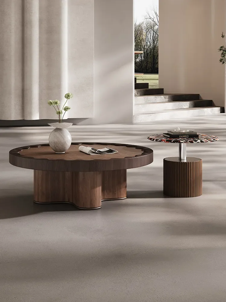 b17 medieval style round creative walnut retro artist home living room coffee table combination
b17 medieval style round creative walnut retro artist home living room coffee table combination