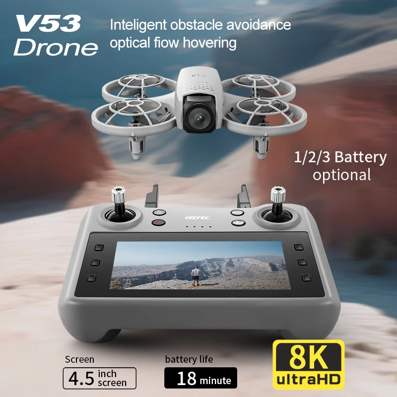 4DRC New V53 Mini Drone 4K Professional Aerial 8K HD Camera WIFI Dron Intelligent obstacle avoidance RC Quadcopter Kid RC Toys
4DRC New V53 Mini Drone 4K Professional Aerial 8K HD Camera WIFI Dron Intelligent obstacle avoidance RC Quadcopter Kid RC Toys