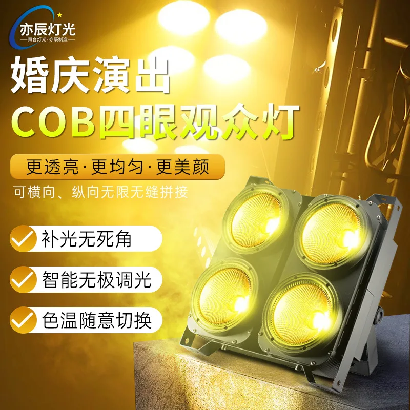 Сценическое освещение, аудитория с четырьмя глазами, вспышка, аудитория COB мощностью 400 Вт, поверхностный свет для свадебных выступлений
Сценическое освещение, аудитория с четырьмя глазами, вспышка, аудитория COB мощностью 400 Вт, поверхностный свет для свадебных выступлений