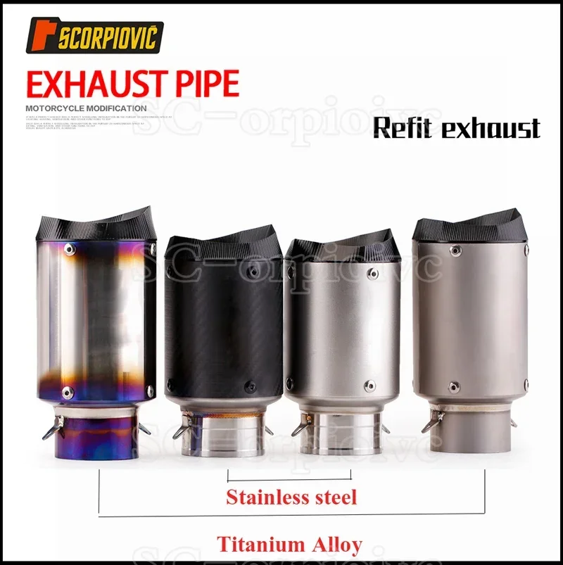 61mm Universal Motorcycle Exhaust Titanium Alloy Muffler Exhaust Escape Moto Pipe Tail For Z900 GSXR1000 CBR1000RR S1000RR RSV4
61mm Universal Motorcycle Exhaust Titanium Alloy Muffler Exhaust Escape Moto Pipe Tail For Z900 GSXR1000 CBR1000RR S1000RR RSV4