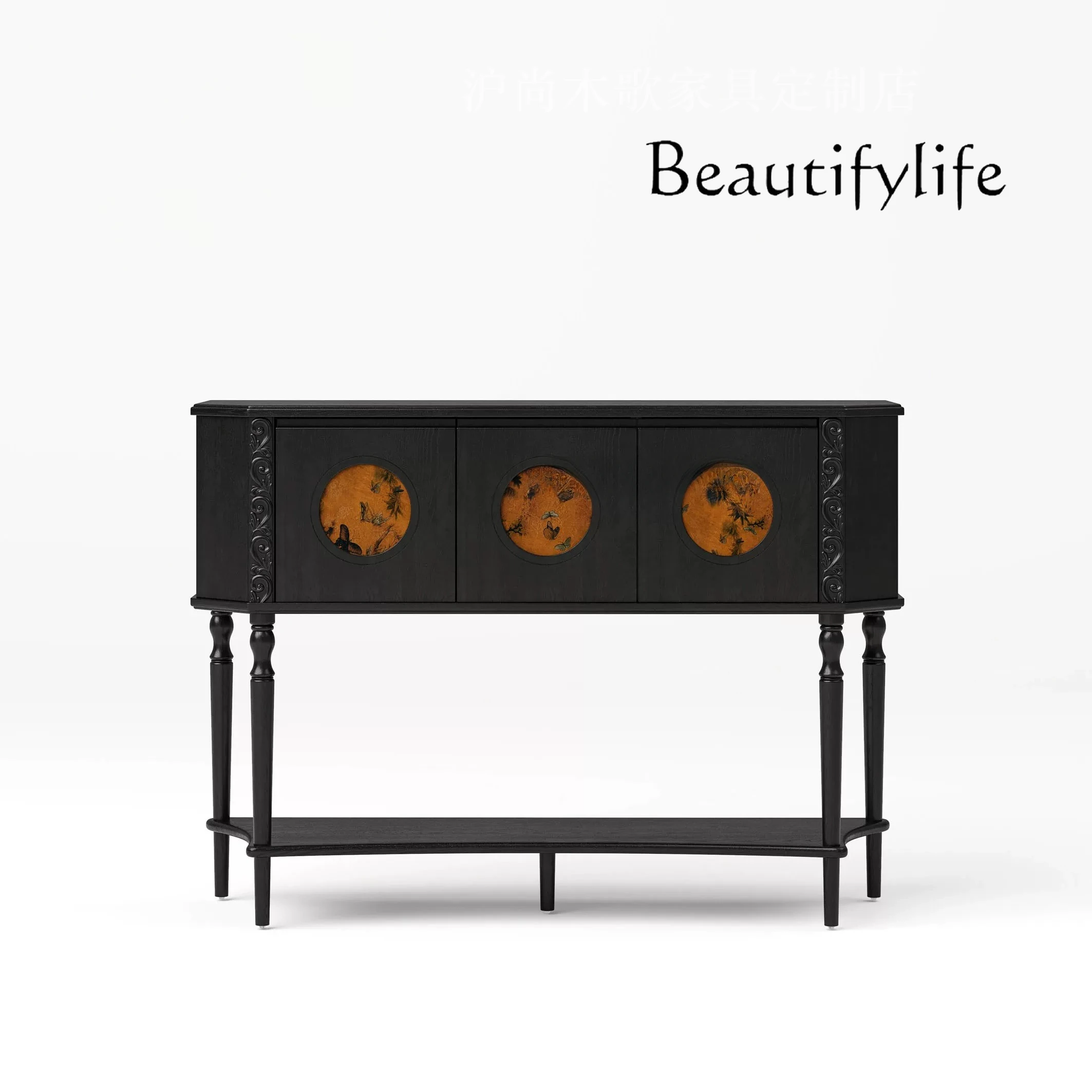 Light luxury French solid wood retro porch cabinet, antique living room, bedroom, simple storage
Light luxury French solid wood retro porch cabinet, antique living room, bedroom, simple storage