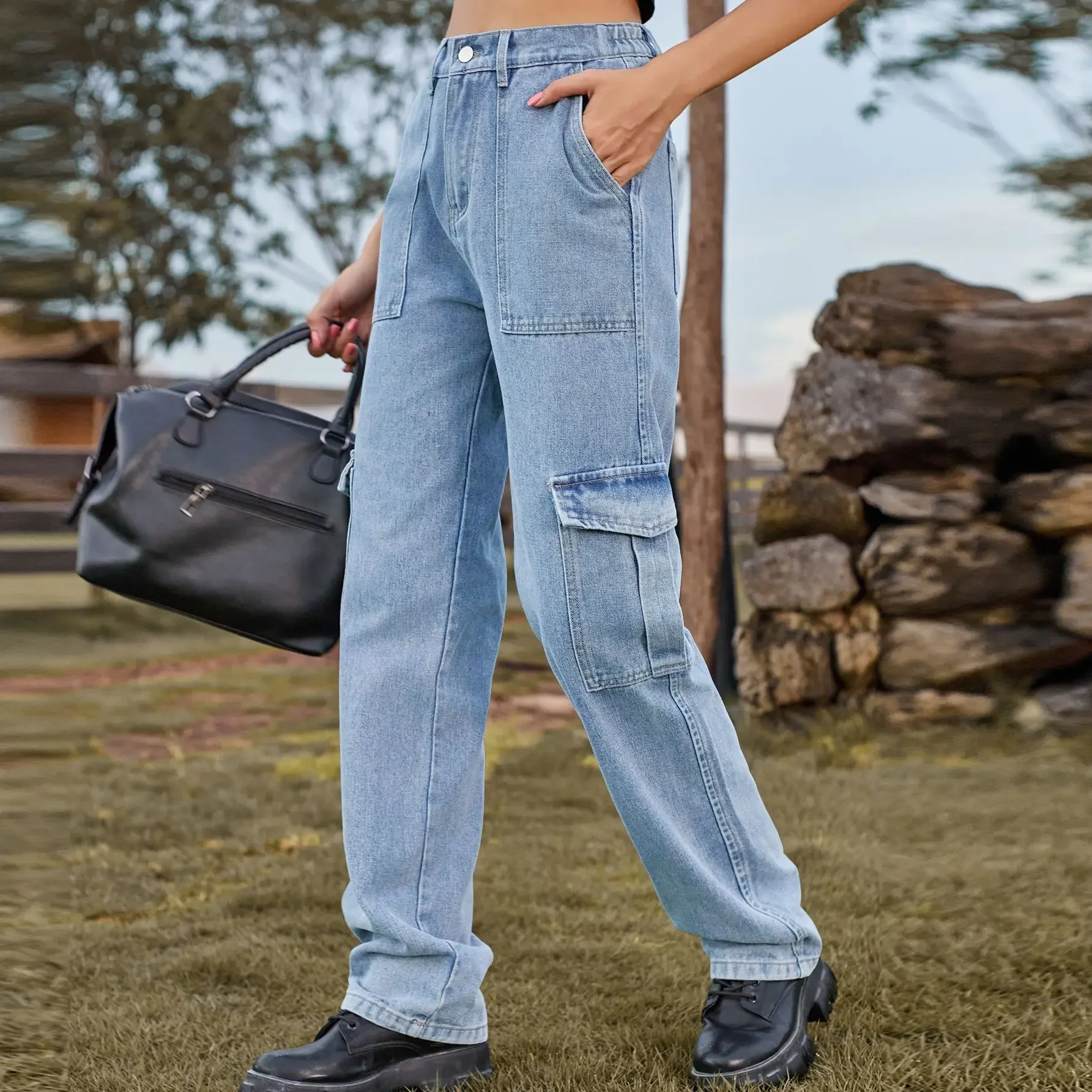 Jeans Women Vintage Washed Denim Cargo Pants Multiple Pockets Mid Waist Denims 2024 Autumn Female Streetwear Straight Trousers
Jeans Women Vintage Washed Denim Cargo Pants Multiple Pockets Mid Waist Denims 2024 Autumn Female Streetwear Straight Trousers