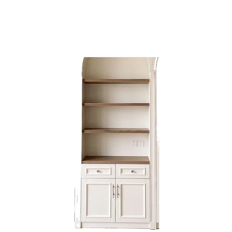 American country solid wood semicircular arched bookcase, French white retro children's locker
American country solid wood semicircular arched bookcase, French white retro children's locker
