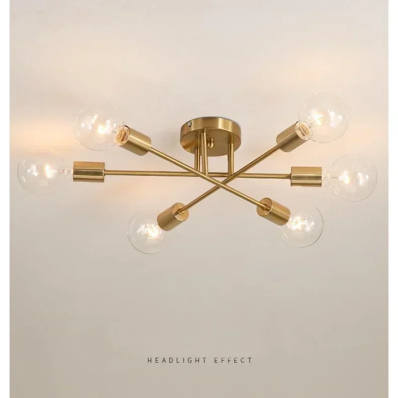 Modern Ceiling Lights Fixture Nordic Semi Flush Mount Lamps Brushed Antique Gold Lighting 6-Light Home Decor for Living Room Bed
Modern Ceiling Lights Fixture Nordic Semi Flush Mount Lamps Brushed Antique Gold Lighting 6-Light Home Decor for Living Room Bed