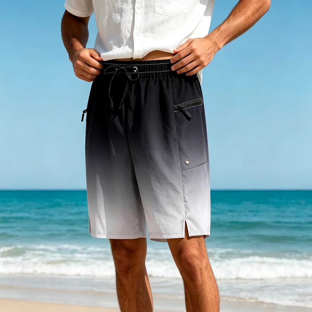 Summer Holiday Gradient Color Mens Quick Dry Beach Swim Trunks Elastic Drawstring Waistband Side Zipper Cargo Pockets Shorts
Summer Holiday Gradient Color Mens Quick Dry Beach Swim Trunks Elastic Drawstring Waistband Side Zipper Cargo Pockets Shorts