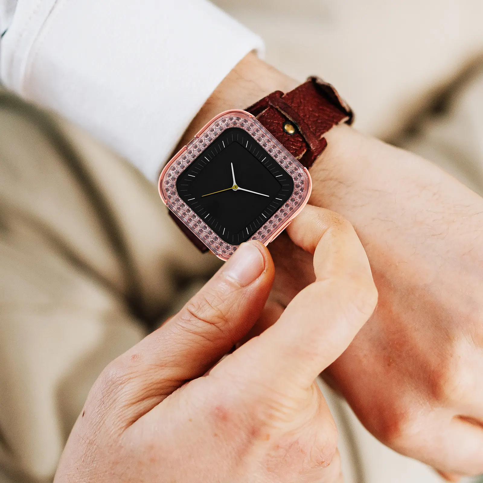 1Pcs Protective Frame Watch Case Cover Rose Gold Double-Row Drill Anti-Shock for Smart Watch Protective
1Pcs Protective Frame Watch Case Cover Rose Gold Double-Row Drill Anti-Shock for Smart Watch Protective