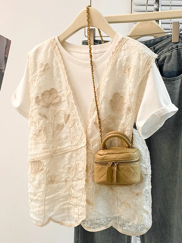 Женский жилет с кружевной вышивкой и V-образным вырезом, абрикосовый, большие размеры, модный повседневный топ для многослойных образов, весна 2026, трендовый
Женский жилет с кружевной вышивкой и V-образным вырезом, абрикосовый, большие размеры, модный повседневный топ для многослойных образов, весна 2026, трендовый