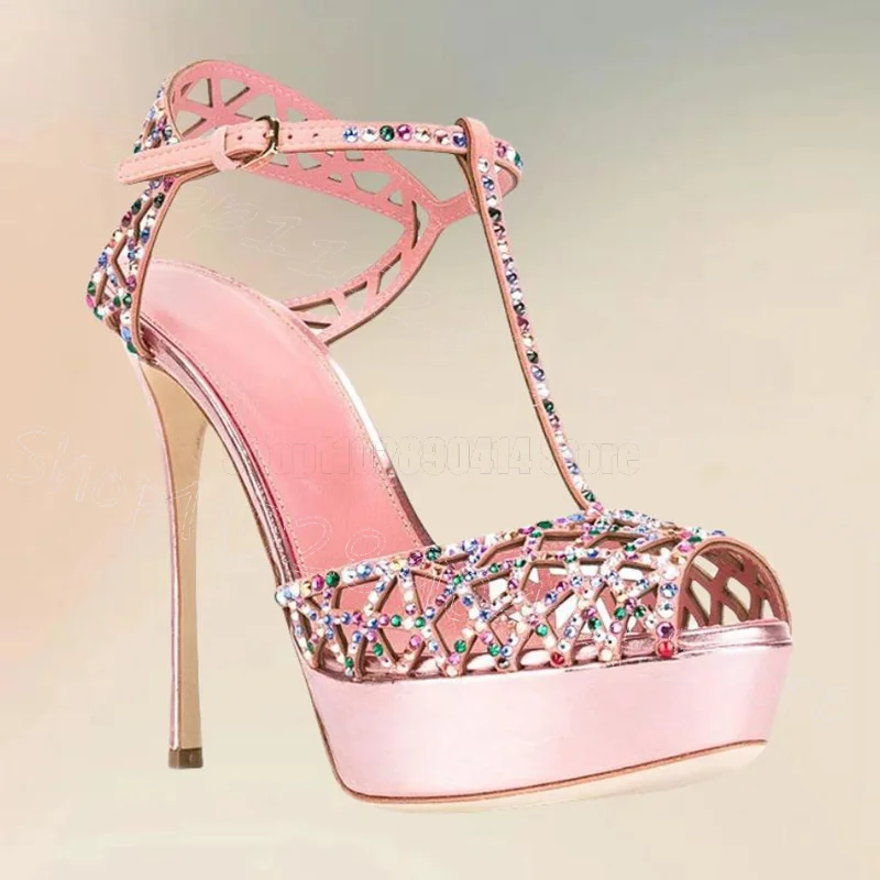 Colorful Rhinestone Pink Hollow Design Sandals Buckle Strap Women Shoes Thin High Heels Peep Toe Dating 2025 Zapatos Para Mujere
Colorful Rhinestone Pink Hollow Design Sandals Buckle Strap Women Shoes Thin High Heels Peep Toe Dating 2025 Zapatos Para Mujere