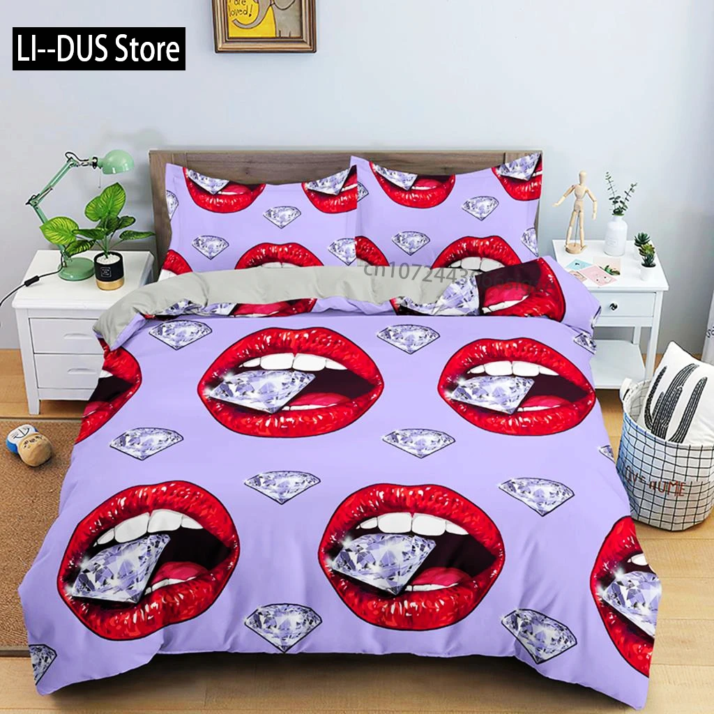Red Lips Duvet Cover Set 3D Bedding Set Kiss Me Red Lips Bedclothes King Size Quilt Cover Sexy Lips For Women Men Bedroom Decor
Red Lips Duvet Cover Set 3D Bedding Set Kiss Me Red Lips Bedclothes King Size Quilt Cover Sexy Lips For Women Men Bedroom Decor