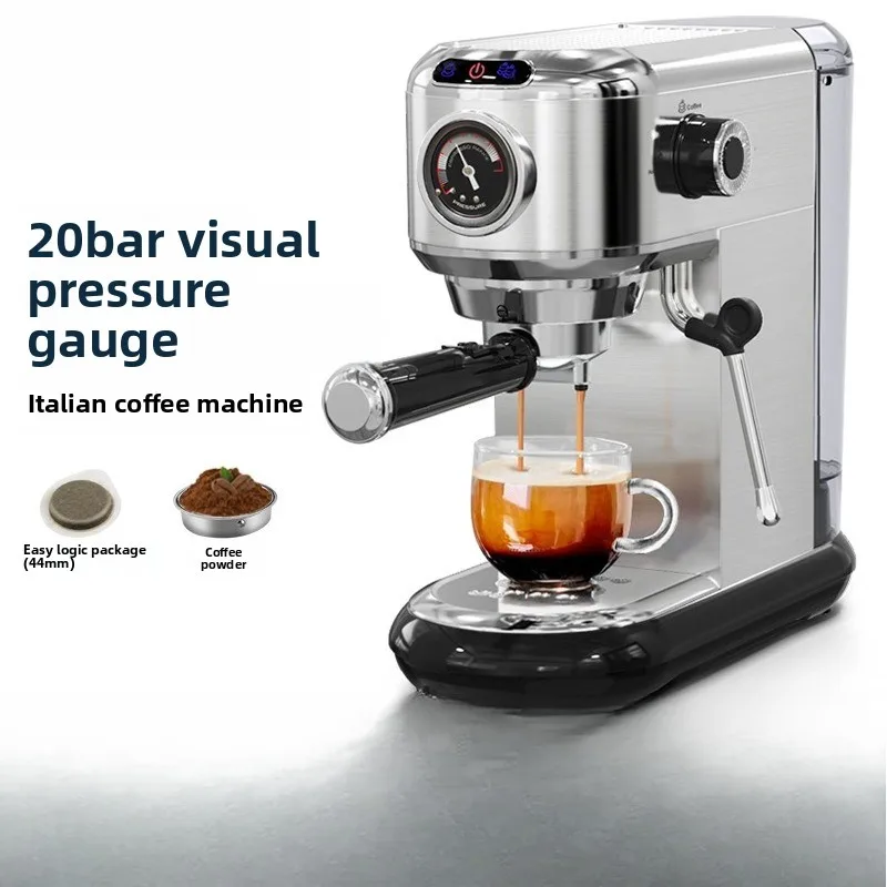 European/UK Standard Home Espresso Machine 20-Bar with Pressure Gauge Compact FullySemiAutomatic Coffee Maker with Milk Frother
European/UK Standard Home Espresso Machine 20-Bar with Pressure Gauge Compact FullySemiAutomatic Coffee Maker with Milk Frother