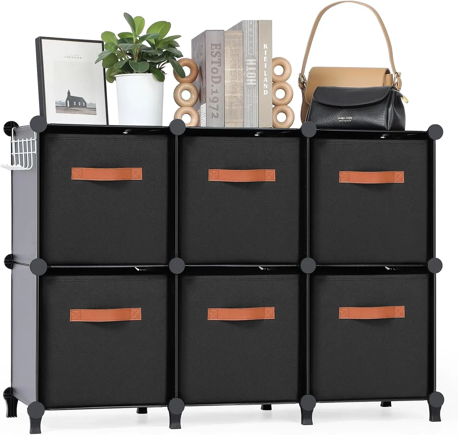 Cube Storage Organizer with Storage Bins, 6-Cube Shelves Units with 6 Organizer Bins, DIY Plastic
Cube Storage Organizer with Storage Bins, 6-Cube Shelves Units with 6 Organizer Bins, DIY Plastic