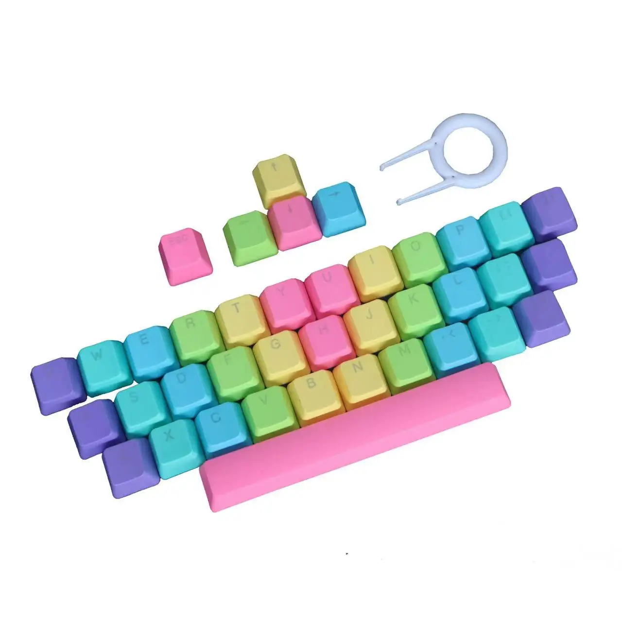 39 key color mechanical keyboard cap PBT engraved laser engraved English opaque rainbow gradient keycapS
39 key color mechanical keyboard cap PBT engraved laser engraved English opaque rainbow gradient keycapS