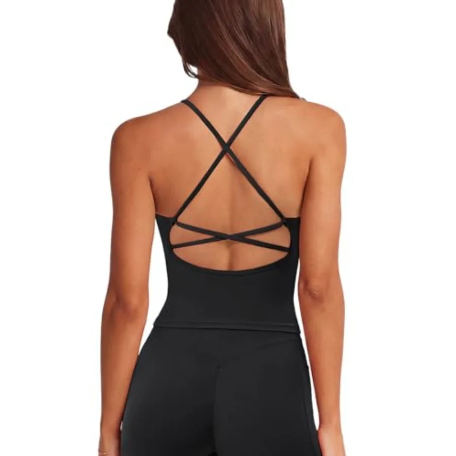 SUUKSESS V Neck Padded Longline Sports Bras Workout Open Back Tank Tops
SUUKSESS V Neck Padded Longline Sports Bras Workout Open Back Tank Tops