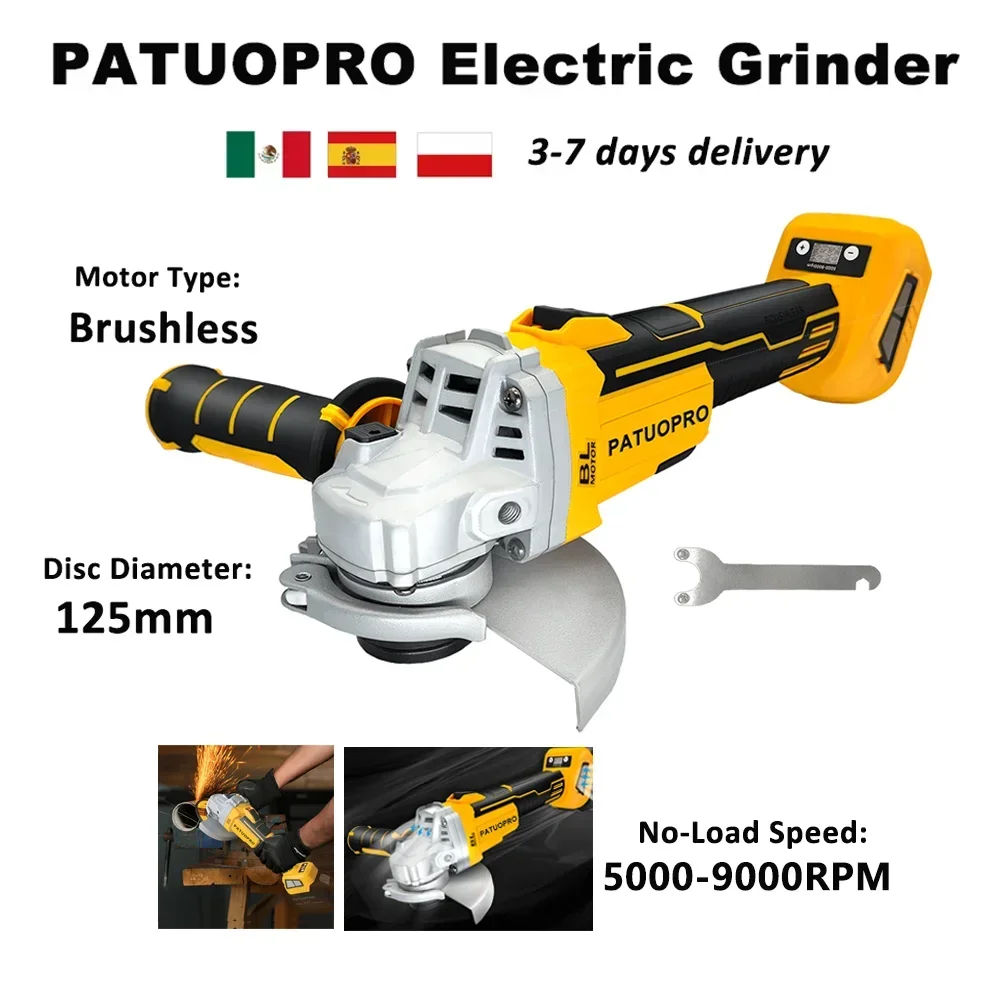 125mm Brushless Electric Angle Grinder Cordless Variable Speed Cutting Polishing Power Tool For Makita 18V Battery(No Battery)
125mm Brushless Electric Angle Grinder Cordless Variable Speed Cutting Polishing Power Tool For Makita 18V Battery(No Battery)