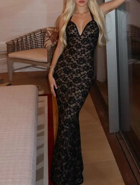 2026 Summer Winter New Women's Sexy Deep V Lace Hanging Neck Strap Party Evening Dress Female Clothing
2026 Summer Winter New Women's Sexy Deep V Lace Hanging Neck Strap Party Evening Dress Female Clothing