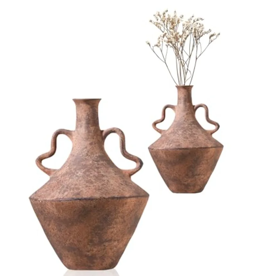 Living Room Table Decor Vintage Ceramic Vase Terracotta Distressed Brown with Black Markings Rustic Farmhouse Style
Living Room Table Decor Vintage Ceramic Vase Terracotta Distressed Brown with Black Markings Rustic Farmhouse Style
