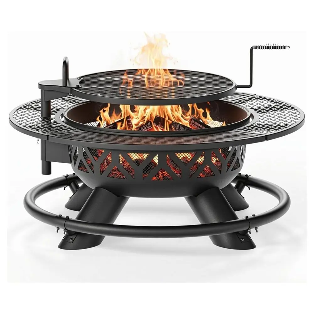Inch Heavy Duty Steel Fire Pit with Grill, Large Outdoor Fire Pits for Outside Wood Burning, BBQ
Inch Heavy Duty Steel Fire Pit with Grill, Large Outdoor Fire Pits for Outside Wood Burning, BBQ