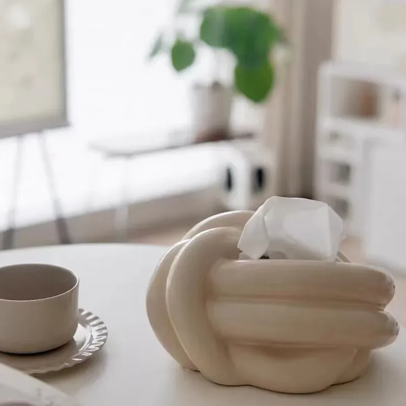 Nordic Knot Ceramic Tissue Box Kitchen Storage Napkin Tube Decoration Art Living Room Table Extractor Tissue Box Home Decoration
Nordic Knot Ceramic Tissue Box Kitchen Storage Napkin Tube Decoration Art Living Room Table Extractor Tissue Box Home Decoration