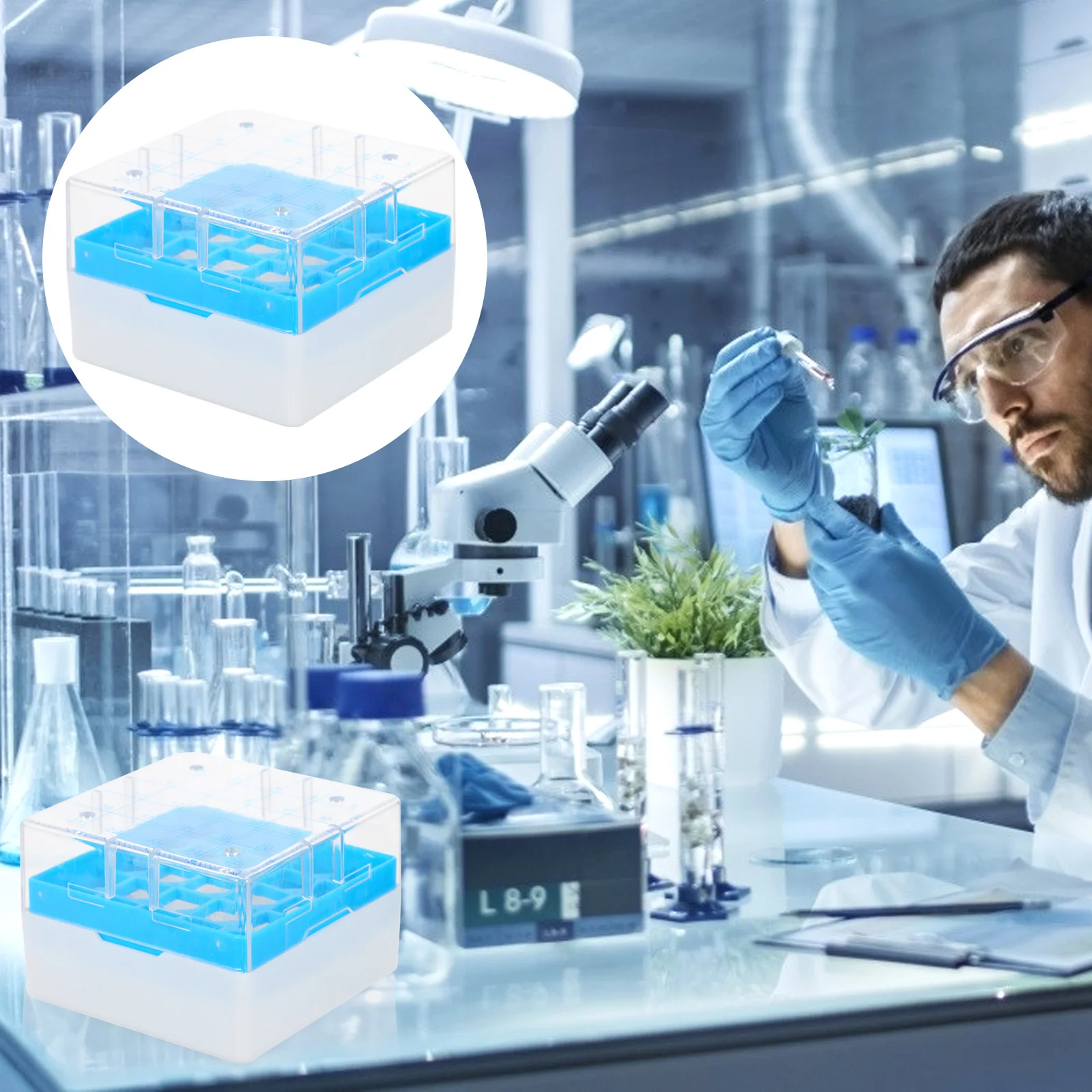 25-Grid Cryovial Storage Box Microcentrifuge Freezing Sample Tubes Box Numbered Grids Drain Holes Air Vents Repeated
25-Grid Cryovial Storage Box Microcentrifuge Freezing Sample Tubes Box Numbered Grids Drain Holes Air Vents Repeated