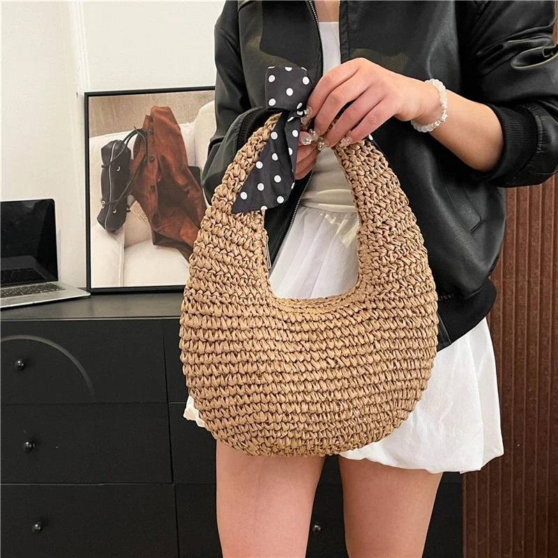 Hobo Handbags For Women 2025 New Designer Brand Handmade Bags Fashion Straw Beach Summer Bag Accessory Bow Clutch Bag Sac A Main
Hobo Handbags For Women 2025 New Designer Brand Handmade Bags Fashion Straw Beach Summer Bag Accessory Bow Clutch Bag Sac A Main